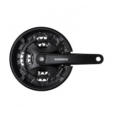 Система Shimano Altus, FC-MT101, 44/32/22T, 3x9 ск, 170мм, кв-т, с защ, черная, б/уп AFCMT101C422XLX