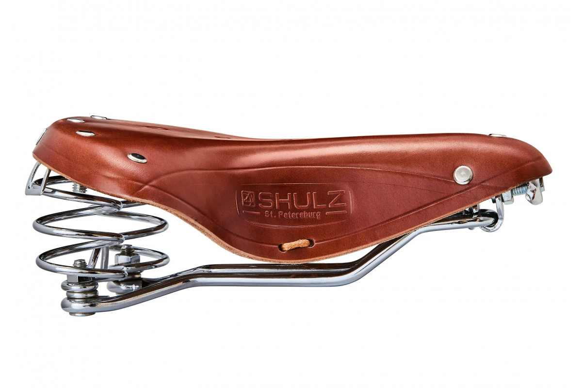 Седло SHULZ Wide Springs кожаное широкое с пружинами (light brown SD901)