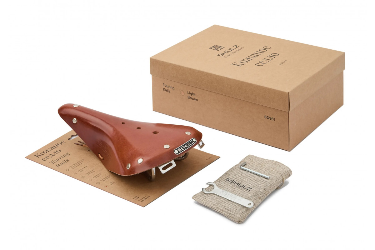 Седло SHULZ Touring Rails кожаное (light brown SD951)