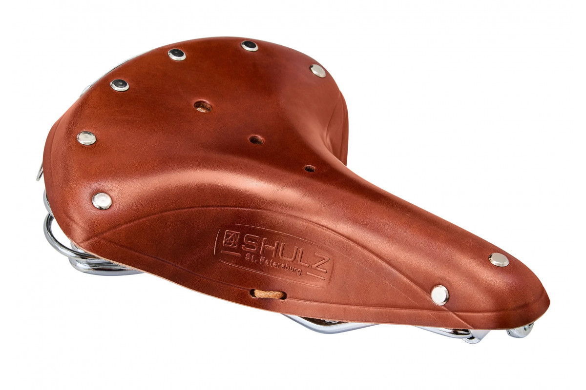 Седло SHULZ Wide Springs кожаное широкое с пружинами (light brown SD901)