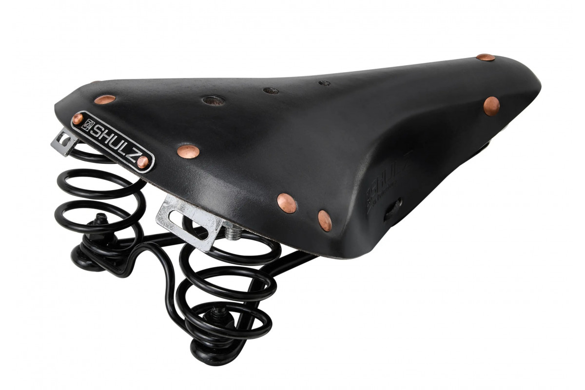 Седло SHULZ Touring Springs кожаное с пружинами (black SD983)