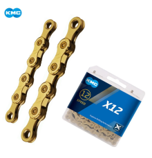 Цепь 5-303511 X12 Ti-N Gold 11/128" 12ск. 126 звеньев с замком, X Bridge, д/SHIMANO/SRAM, покрытие нитрид титана, золотистая, KMC