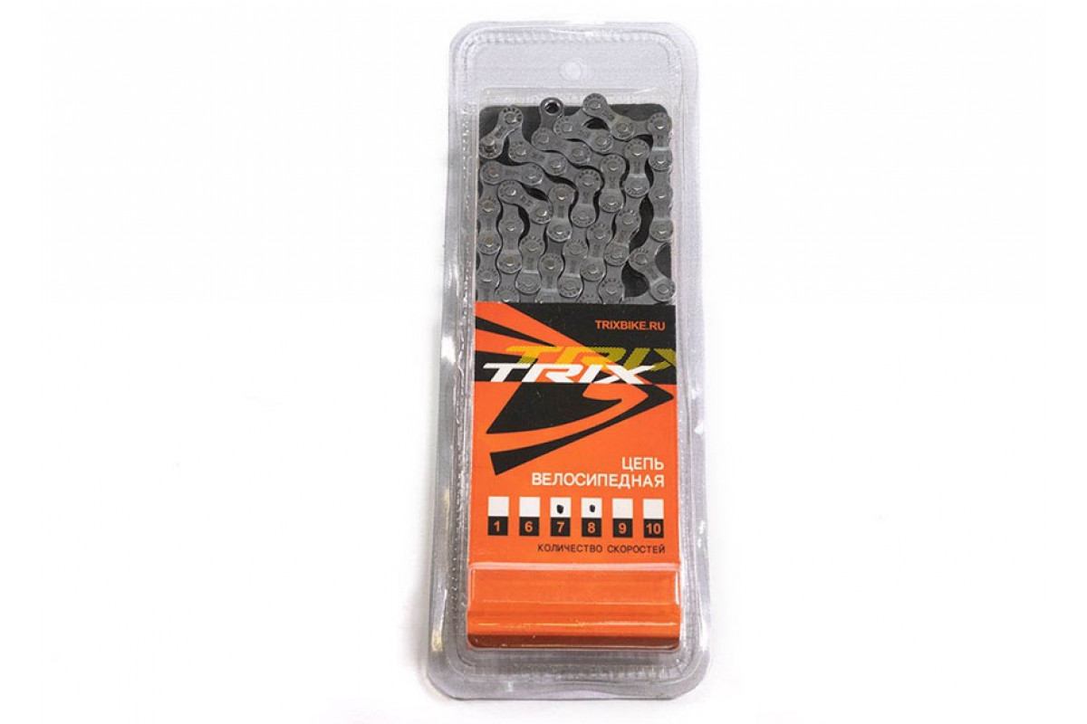 Цепь TRIX, 7-8 скоростная 1/2х3/32, 112 звеньев, пин 7,4 мм, коричневая