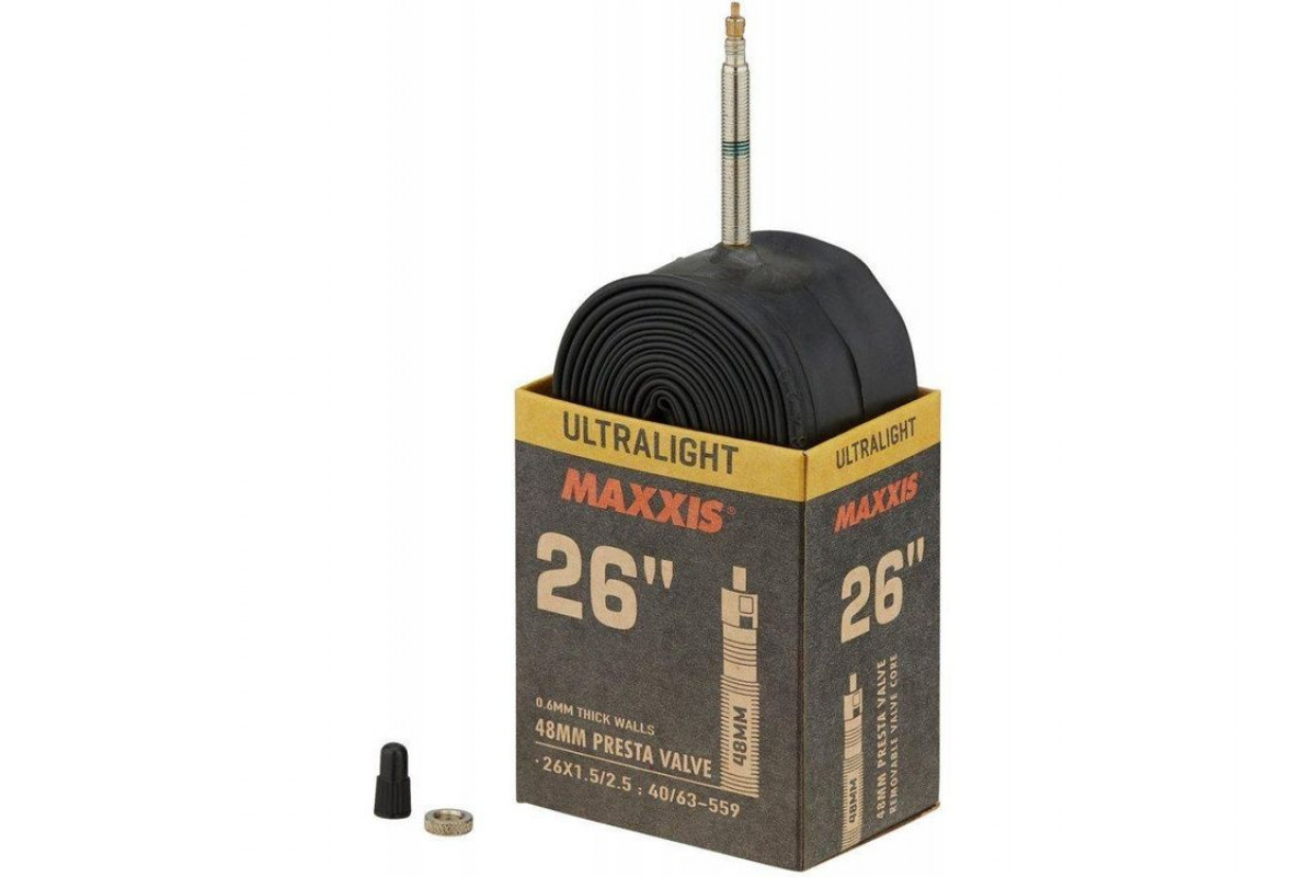 Камера Maxxis 26x1.50/2.50 40/63-559 0.6mm Ultralight Велониппель 48 мм EIB00141000