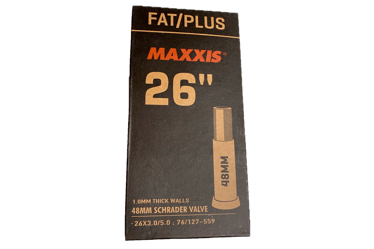 Камера Maxxis 26x3.0/5.0 76/127-559 1.0mm  Fat/Plus Автониппель 48 мм EIB001413000
