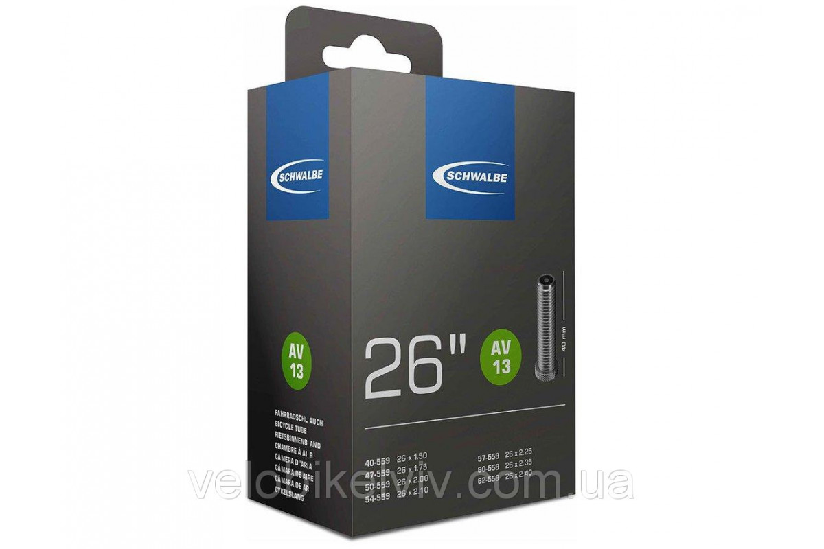 Камера SCHWALBE 26 авто 05-10425340 AV13 26х1.50-2.40 (40/62-559) IB AGV 40mm.