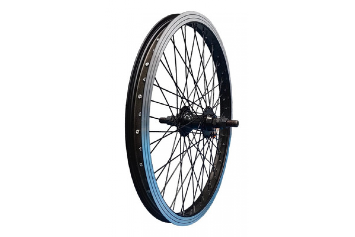 Обод 20 TRIX BMX задний ал. усилен, 406х24,8/32х19.5мм, A/V, анодир, черный. В-ка ал, 9 з-в, гайк