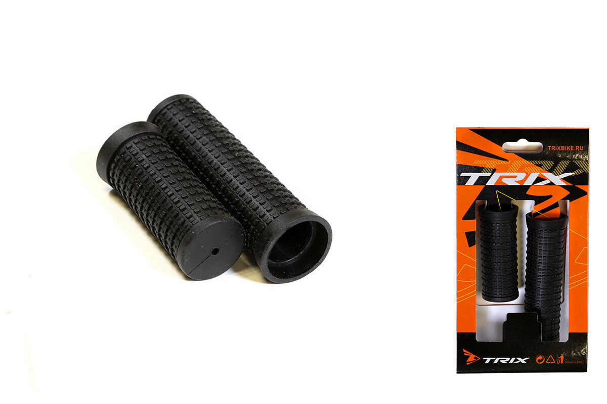 Грипсы TRIX, резиновые, 100мм+70мм, для ревошифта, черные GRTX-64-TPR