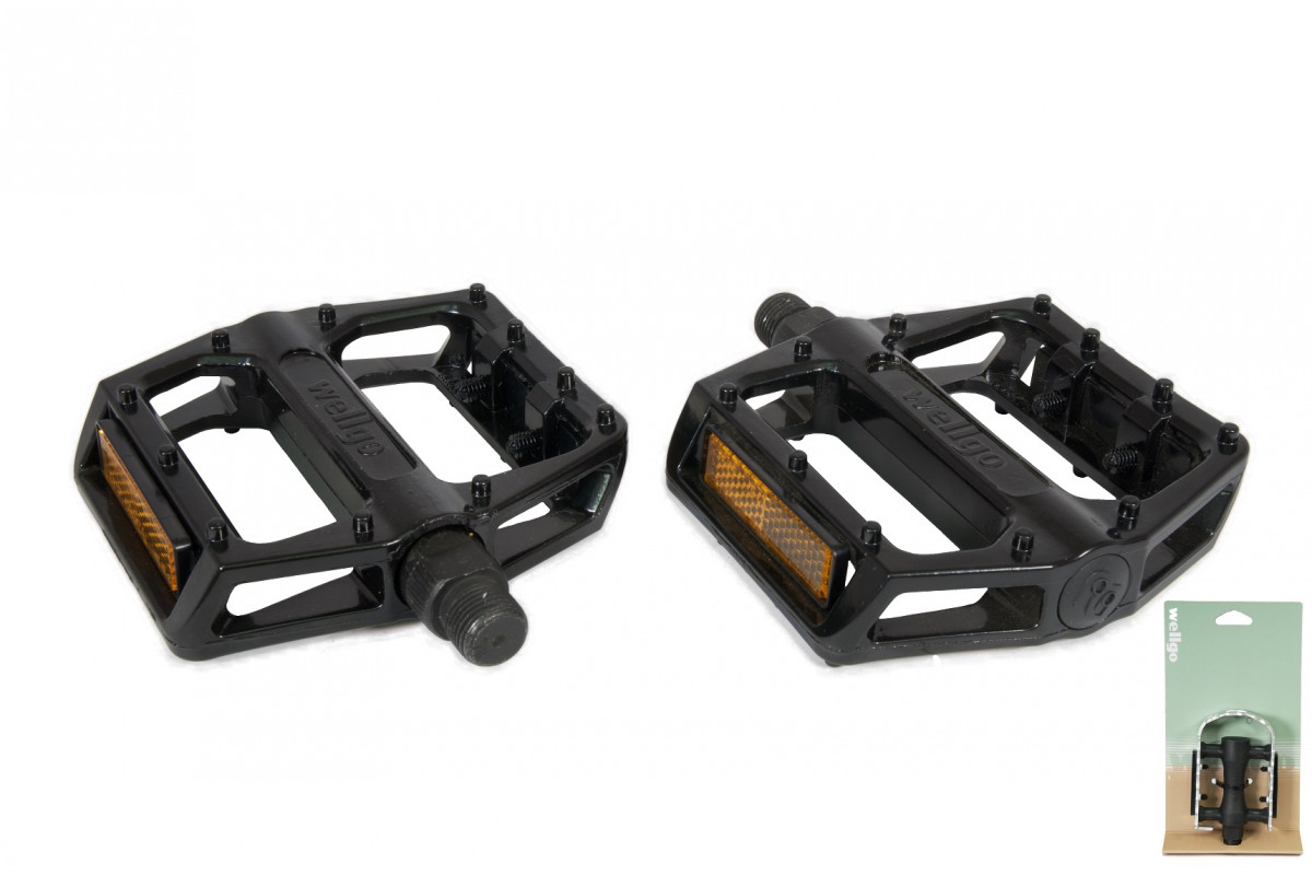 Педали Wellgo PLATFORM ал, 109x101x28мм, резьба 9/16, шар.подш, черные, инд.упак