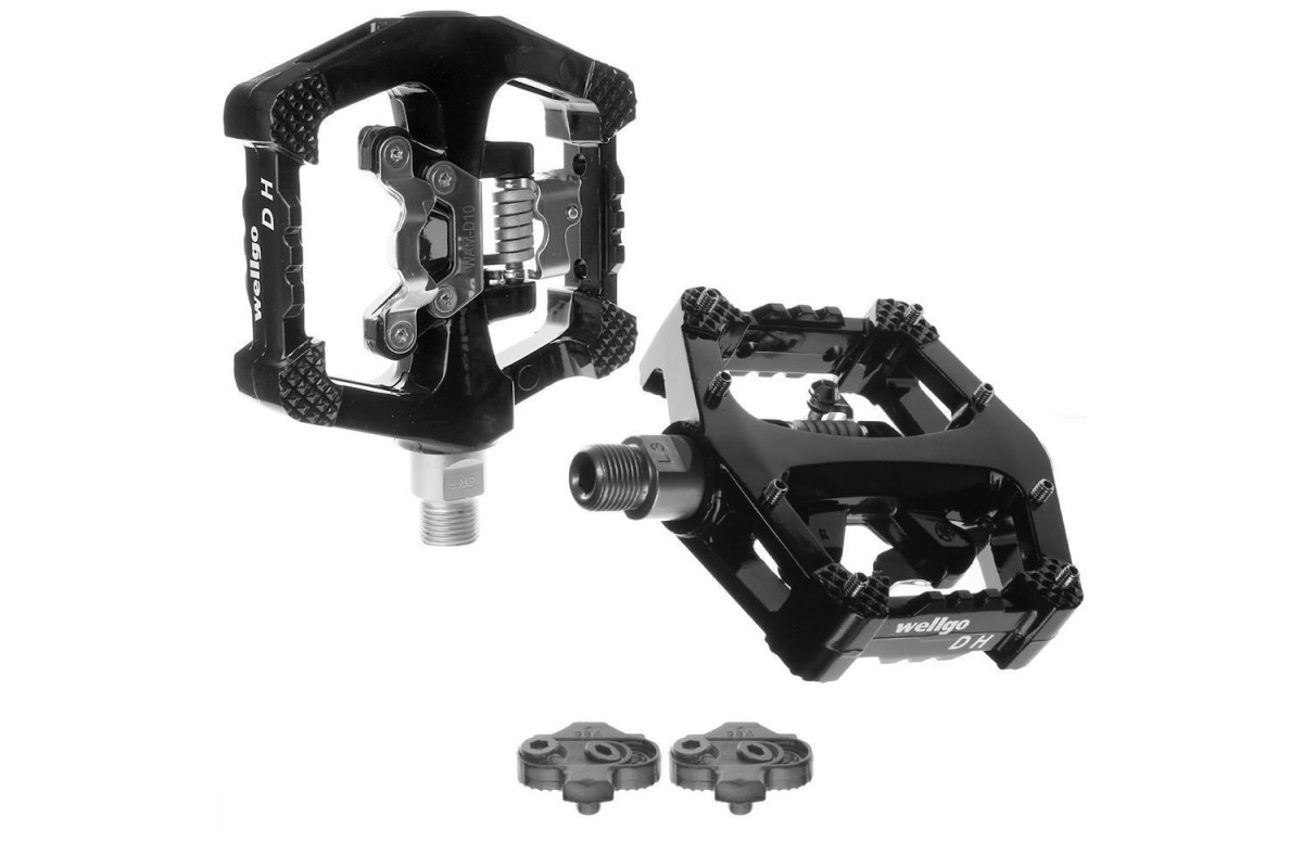 Педали WELLGO WAM-D10, DH/BMX, контактные, магниевый сплав, ось Cr-mo, промподшипники, 109х95х34мм,