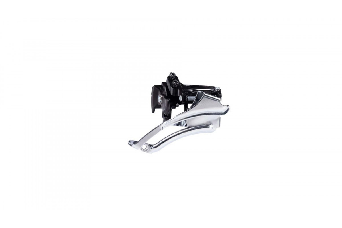 Переключатель передний MicroShift FD-T202, 2x7/8 ск, ун.тяга 40-46T в.хомут 34.9мм, 63-68°, чер-сер