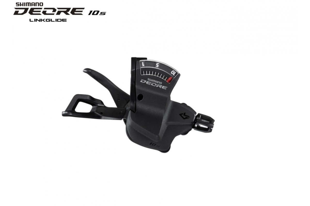 Рукоятка переключения передач правая SHIMANO DEORE SL-M5130, манетка/шифтер, 10 скор., LINKGLIDE RAPIDFIRE PLUS (черный, KSLM5130RC)