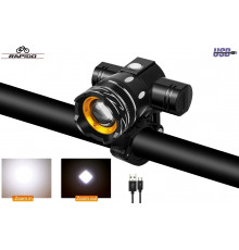 Фара передняя алюминиевая, аккумулятор, USB кабель, XML T6 LED, RAPIDO