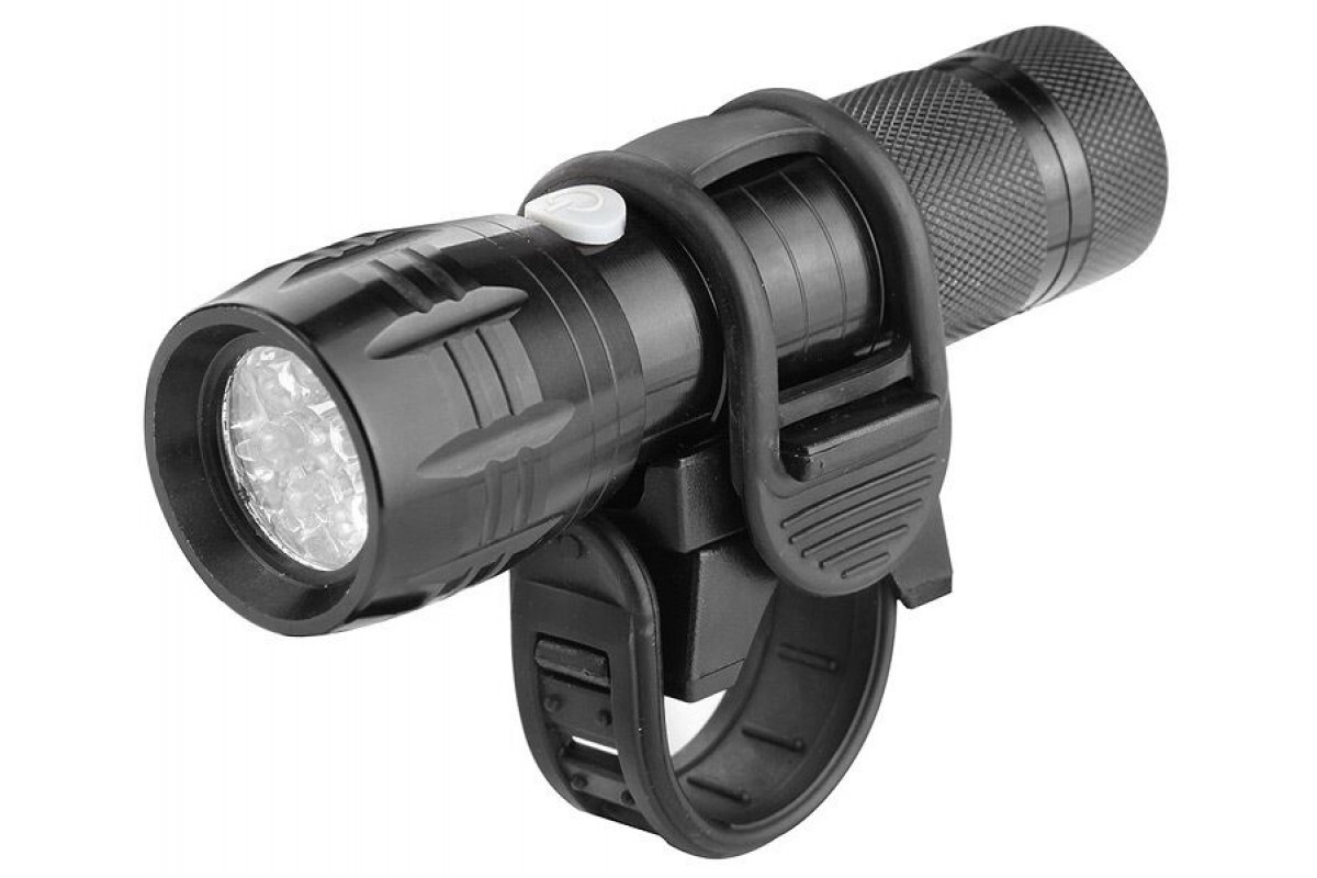 Фара передняя JY-829 алюминиевая, 9 LED, влагозащищенная, блистер (черный, JY-829)