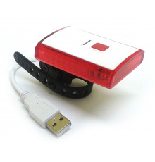 Фонарь задний, XC-142, USB кабель, 3 светодиода, Jokie (RLEXC1420001)