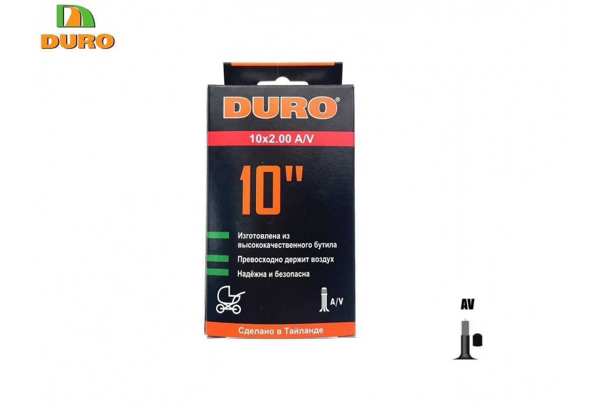 Камера 10x2,00 бутил, авто-ниппель, A/V, DURO (DHB01056)