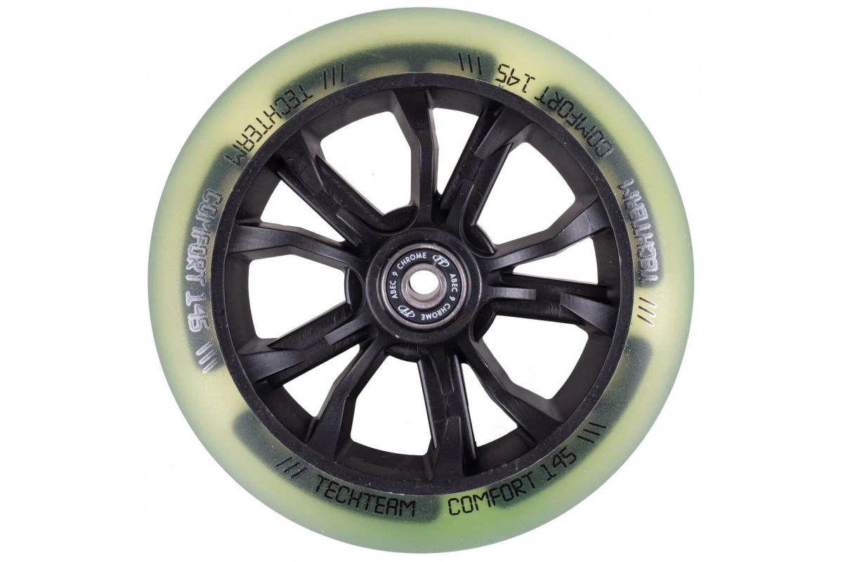 Колесо для самоката 125 мм в сборе с подшипниками ABEC 9, LED-подсветка, TT Light Green (NN009890)