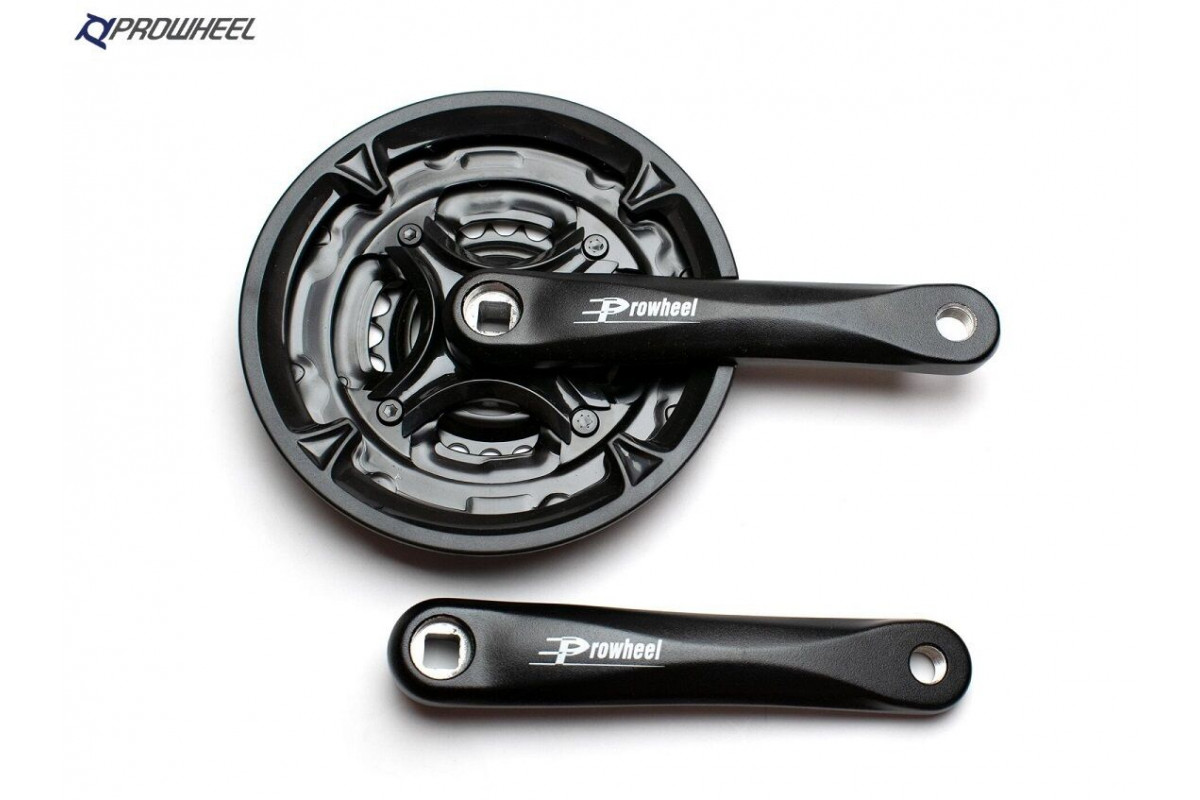 Комплект шатунов (система) PROWHEEL, алюминиевые шатуны 170 мм, SQR, 9/16, 24/34/42T, FC-MA-AC49 (черный, УТ00025631)