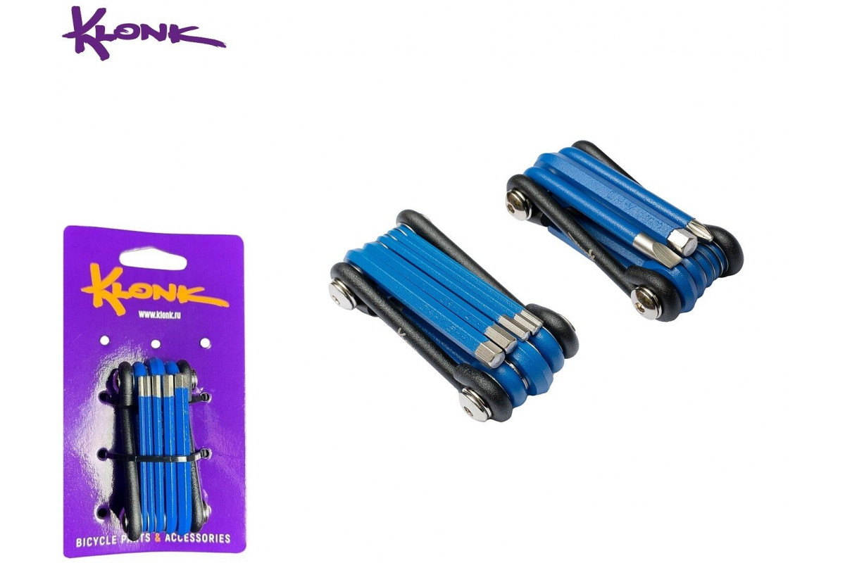 KLONK Ключ многофункциональный, мультитул, 8 в 1 (2/2.5/3/4/5/6/8 mm/PH2/Flat), PROTECT, 10520 (УТ00024352)