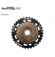 Трещетка, 7 ск., SHIMANO, MF-TZ500-7, 14-34 (коричнев., AMFTZ5007434)