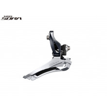 Переключатель передний SHIMANO SORA R3000-F, 2x9 скоростей, нижняя тяга, 52T, крепление к раме Brazed-On Mount, угол 61-66° (AFDR3000F)
