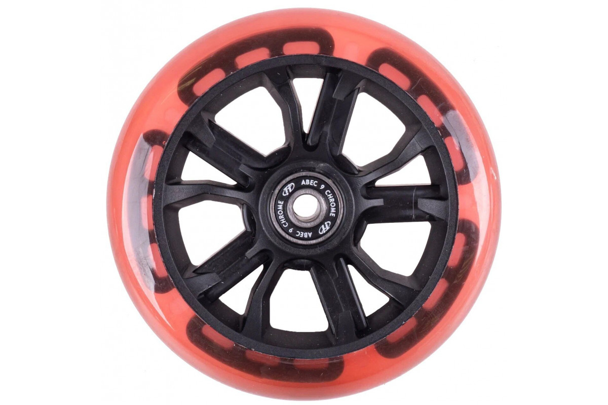 Колесо для самоката 125 мм в сборе с подшипниками ABEC 9, LED-подсветка, TT Red (NN009891)