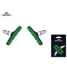 Тормозные колодки 70 мм (пара) V-Brake, BS-124, RAPIDA, зеленый/черный