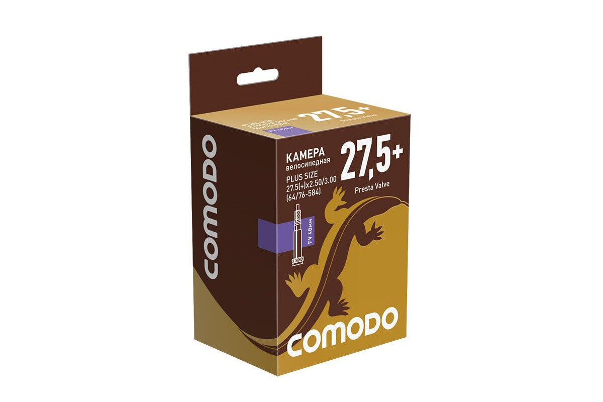 Камера 27,5x2,50/3,00 бутил, авто-ниппель, Presta F/V-48 мм, COMODO (УТ00026996)