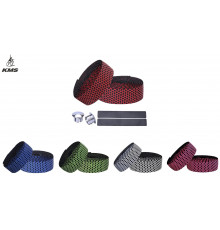 Обмотка на руль Silicone/EVA, к-кт 2 шт. (пара), толщина 3 мм, с клеевой основой, 30х2150 мм, с барендами, блистер (черный/мультиколор, FW3172661-87)