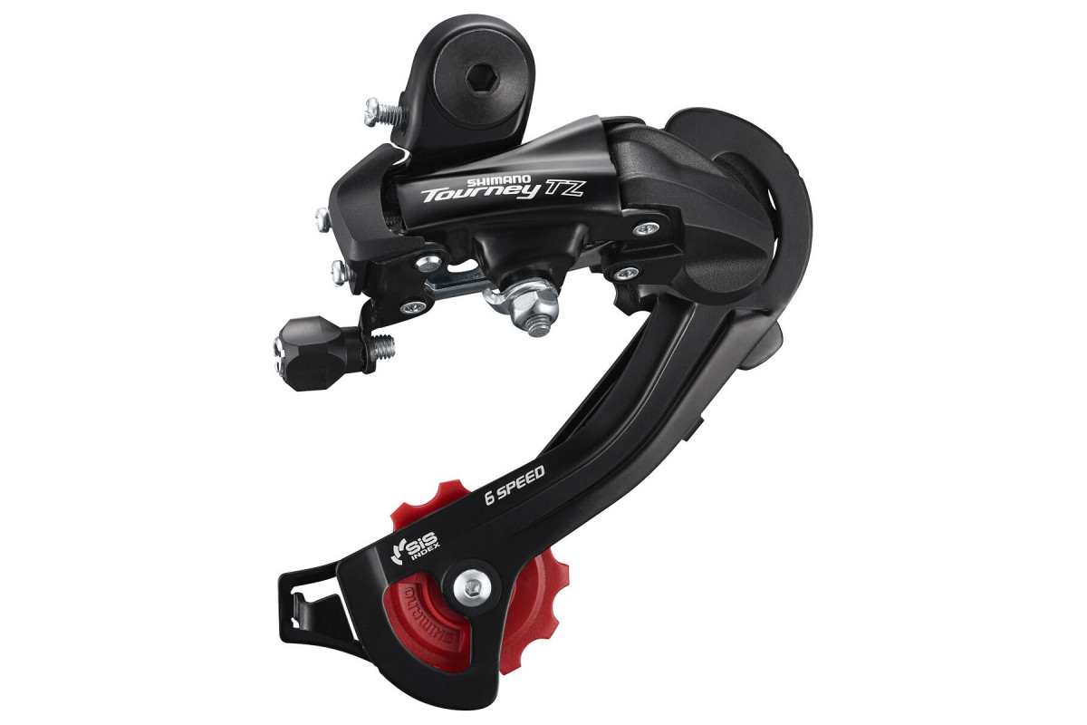 Переключатель задний SHIMANO Tourney, RD-TZ500, 6/7 ск., под петух, SGS, подвод - прямой