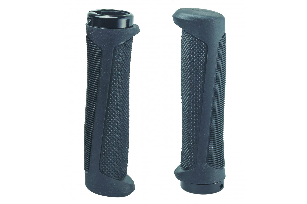 Ручки 00-170448 на руль H318 OneSideLock 138мм резиновые с 1 фикс. эргономичные с торцевыми элементами. черные