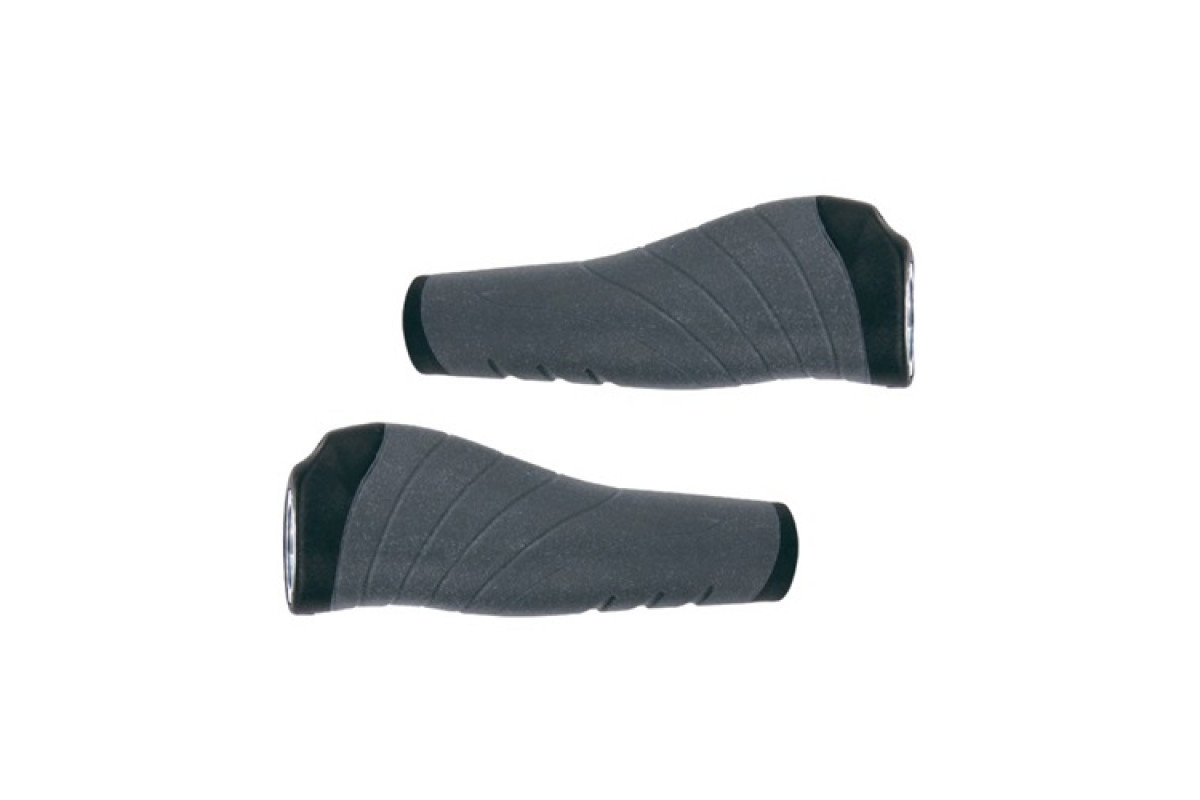 Ручки 00-170475 на руль H234 OneSideLock 135мм резинов. с 1 фикс. 2-х комп. эргоном. черно-серые