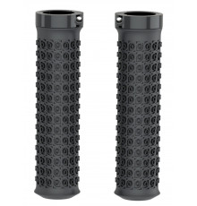 Ручки 00-170560 на руль H27 OneSideLock 132мм резиновые сверпроч. TPR, с антисколь. рисунком. c 1 фикс. черные
