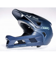 Шлем 05-003420 детский MTB YouDrop FF S (48-55), съемная челюсть, 14 вент. отверский, микрорегулировка размера, 440гр, midnight blue синий ABUS