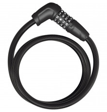 Замок 05-0063489 вело трос 12мм, кодовый 4-х разр, 6412C/120см BK Tresor класс защиты 4/15, 450гр, черный ABUS