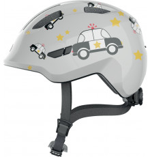 Шлем 05-0067269 Smiley 3.0 детский S(45-50) с регулир., 230гр, 8отв, сетка от насекомых, серый с полицейской машиной ABUS
