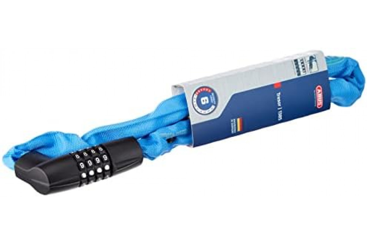 Замок 05-0071262 вело цепь на коде 4х разр 1385/75см Neon blue Tresor 6мм класс защиты 6/15 синий ABUS