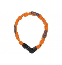 Замок 05-0071264 вело цепь на коде 4х разр 1385/75см Neon orange Tresor 6 мм класс защиты 6/15 оранжевый  ABUS