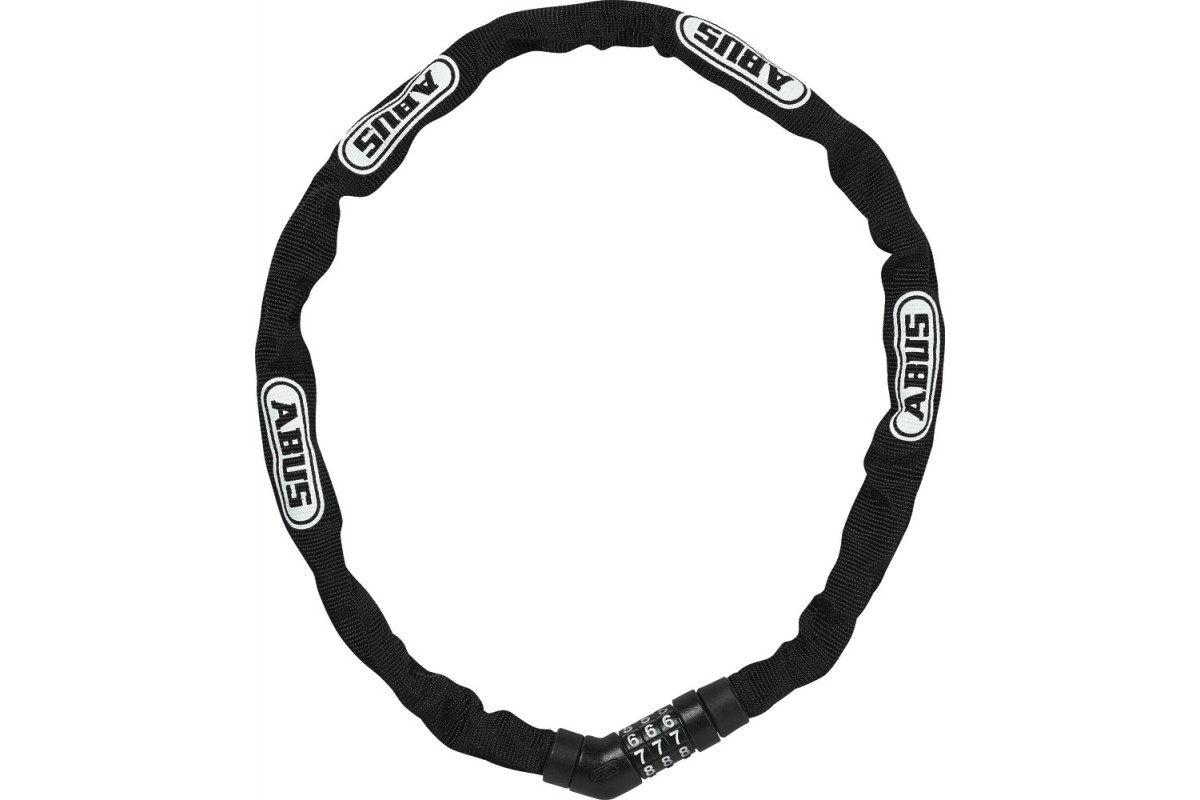 Замок 05-0071617 вело цепь 4мм, кодовый 3-х разр, Steel-O-Chain 4804C/75см BK класс защиты 3/15, 360гр черный ABUS