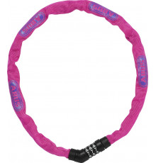 Замок 05-0072481 вело цепь на коде 3х разр 4804C/75см PK STEEL-O-CHAIN 4мм, класс защиты 3/15 розовый ABUS