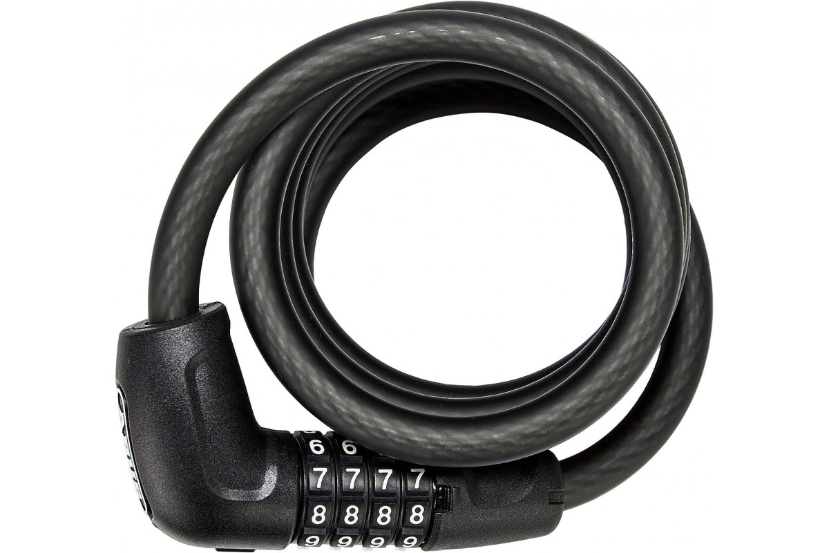 Замок 05-0086167 вело трос кодовый 4х разр Steel-O-flex 5510C/180см BK SCLL Numero класс защиты 3/15 с крепленим, черный ABUS