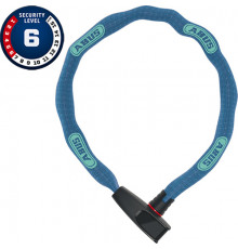 Замок 05-0090289 вело цепь 6мм, ключ, 6806K/85см NEON BU (square Chain) класс защиты 6/15 850гр голубой ABUS