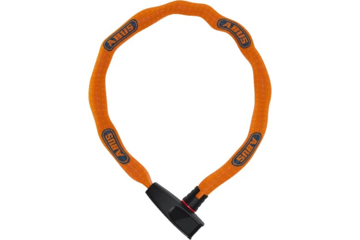 Замок 05-0090291 вело цепь 6мм, ключ, 6806K/85см NEON OG (square Chain) класс защиты 6/15 850гр оранж ABUS