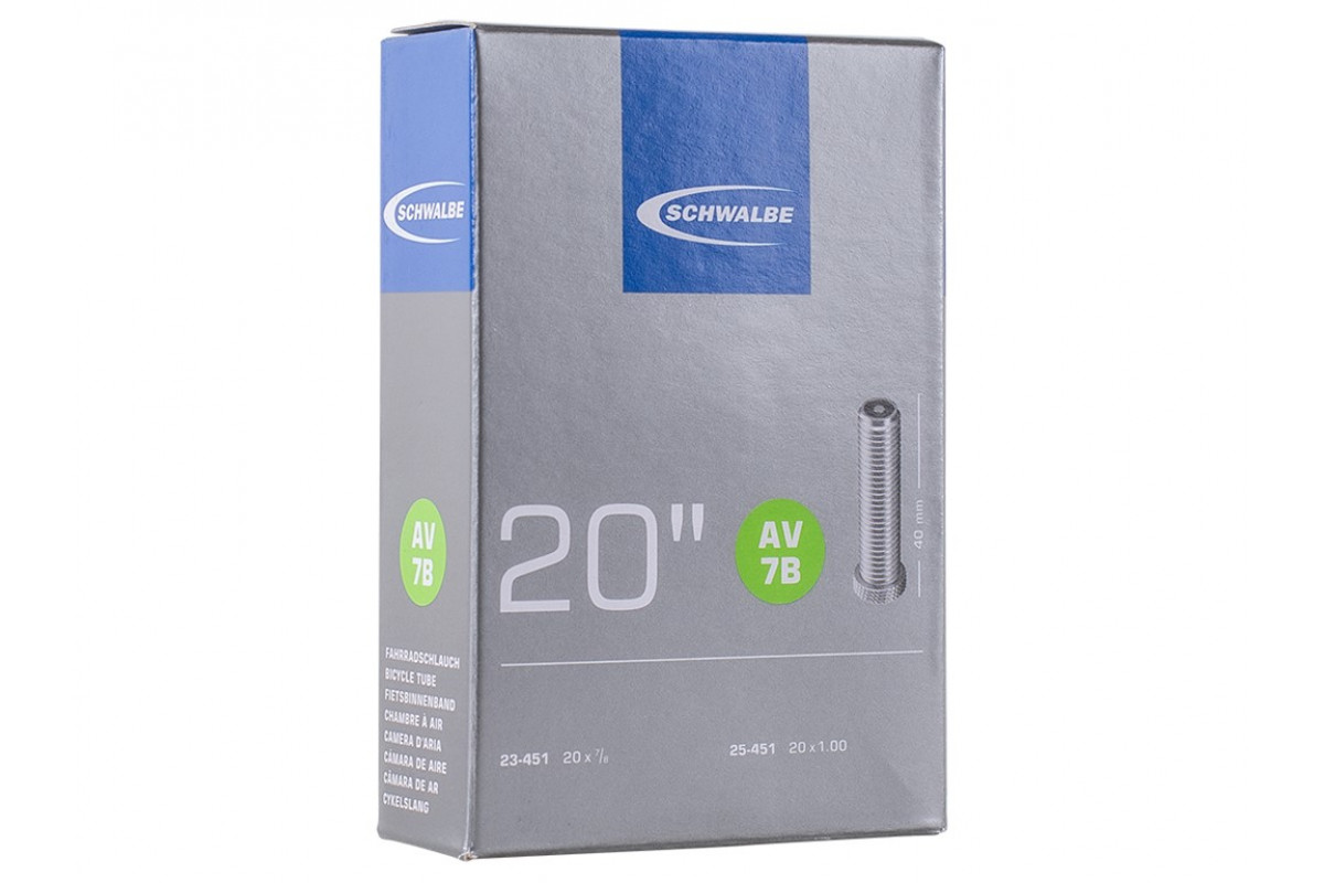 Камера. 20 авто 05-10416290 20x1.00 AV7B (23/25-451) IB AGV 40mm. SCHWALBE
