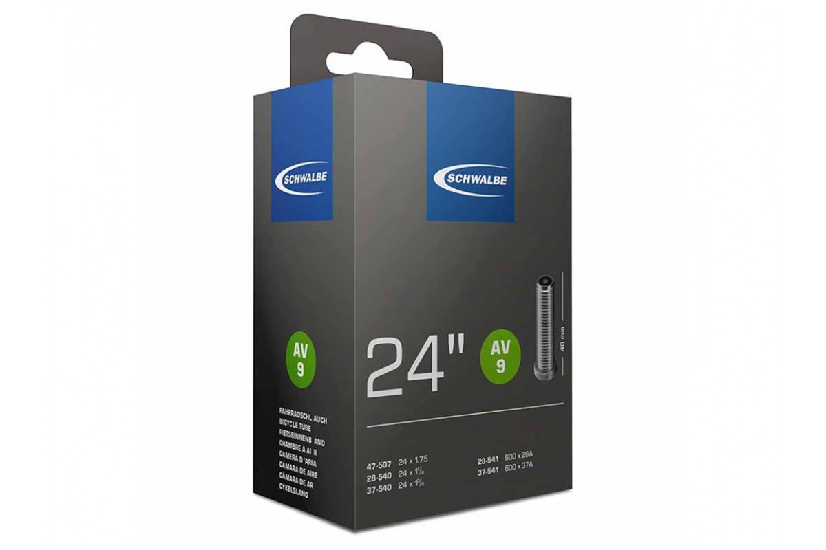 Камера. 24 авто 05-10419310 AV9 24x1 1/8-1.75 (28/47-507/541) IB AGV 40mm. SCHWALBE