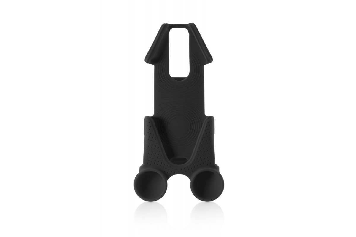 Держатель для смартфона 07-173010 силиконовый на руль универ 4.0'-6.3' BIKE TIE SPEAKER, с громкоговорителем, черный BONE
