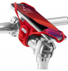 Держатель для смартфона 07-200511 силиконовый НА ВЫНОС универсальн. 4.7'-7.2' BIKE TIE PRO 4 красный BONE