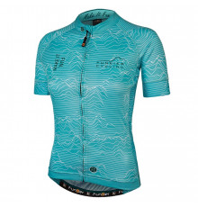 Велофутболка 12-848 женская ROSSINI-W JW-2106 Mint WOMEN Pro Short Sleeve Jersey с длинной молнией, мятный, рисунок 