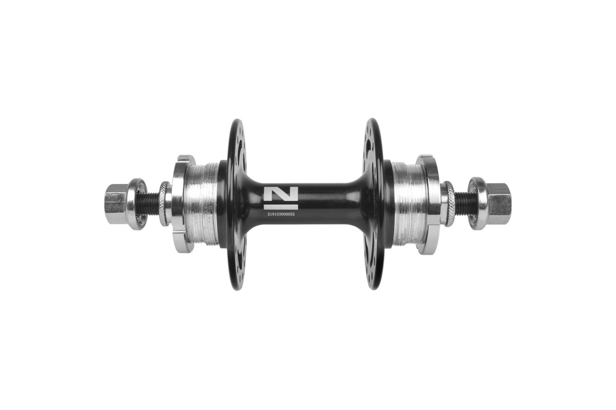 Втулка 5-326703 Singlespeed/Fixie алюминий.задняя 32отв.1,37+1,37/1,29 гайки ось М10х165мм, OLD-120мм, черная A566SBT NOVATEC