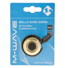 Звонок 5-420053 латунь/пластик мини D=33мм Bella Ding-Dong громкий и долгий звук, золотистый (на блистере) M-WAVE